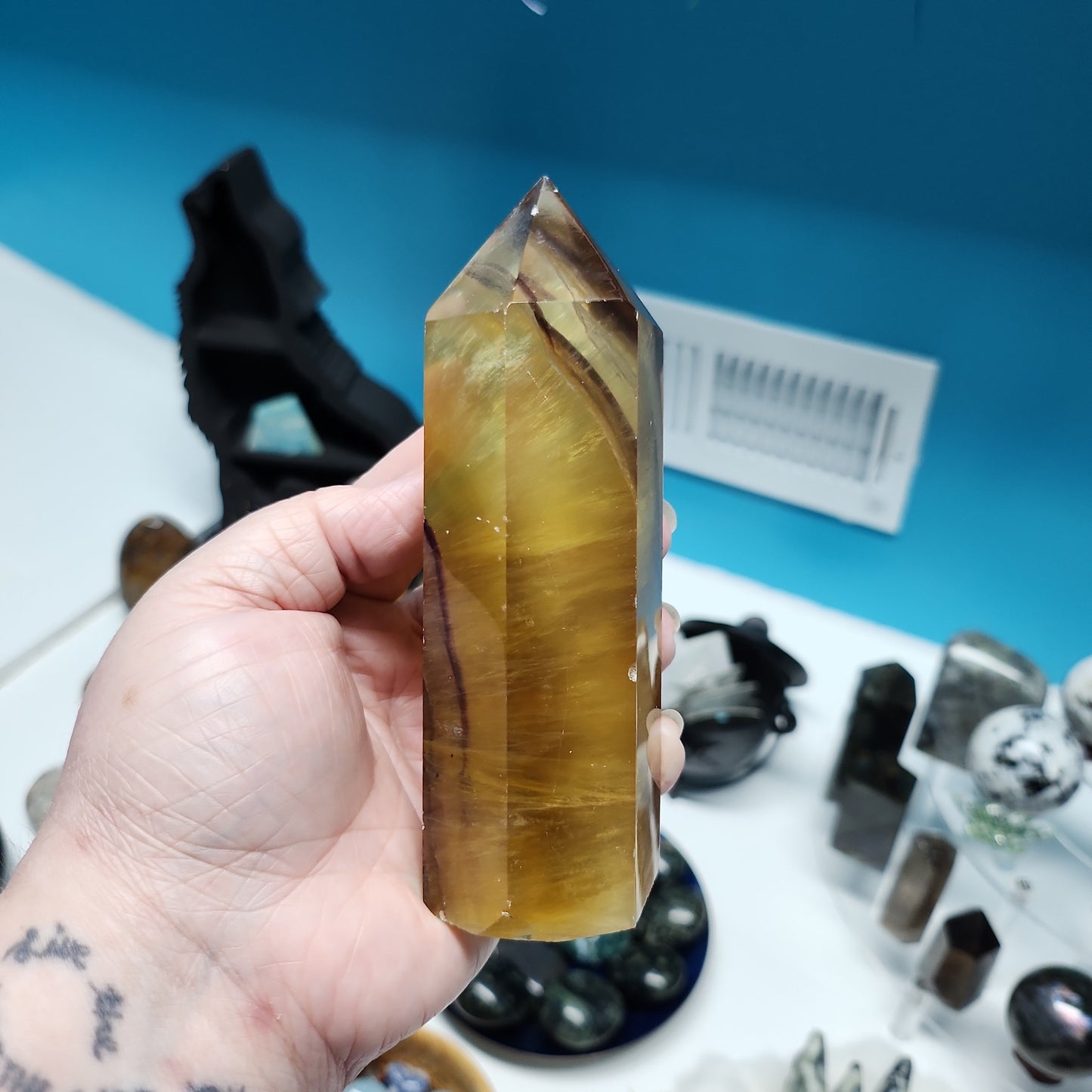 Large Yellow Fluorite Tower