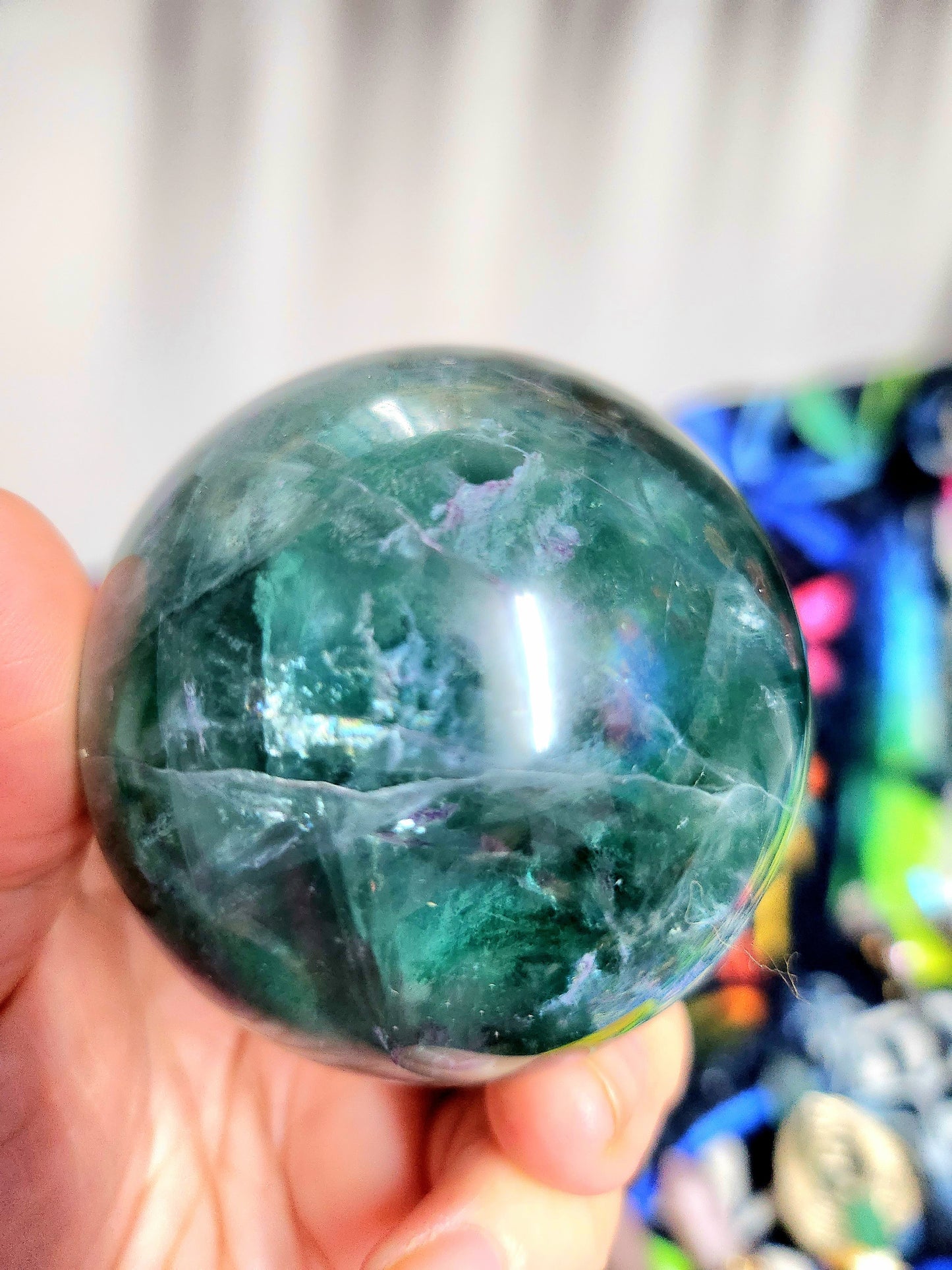 Green & Purple Fluorite Sphere