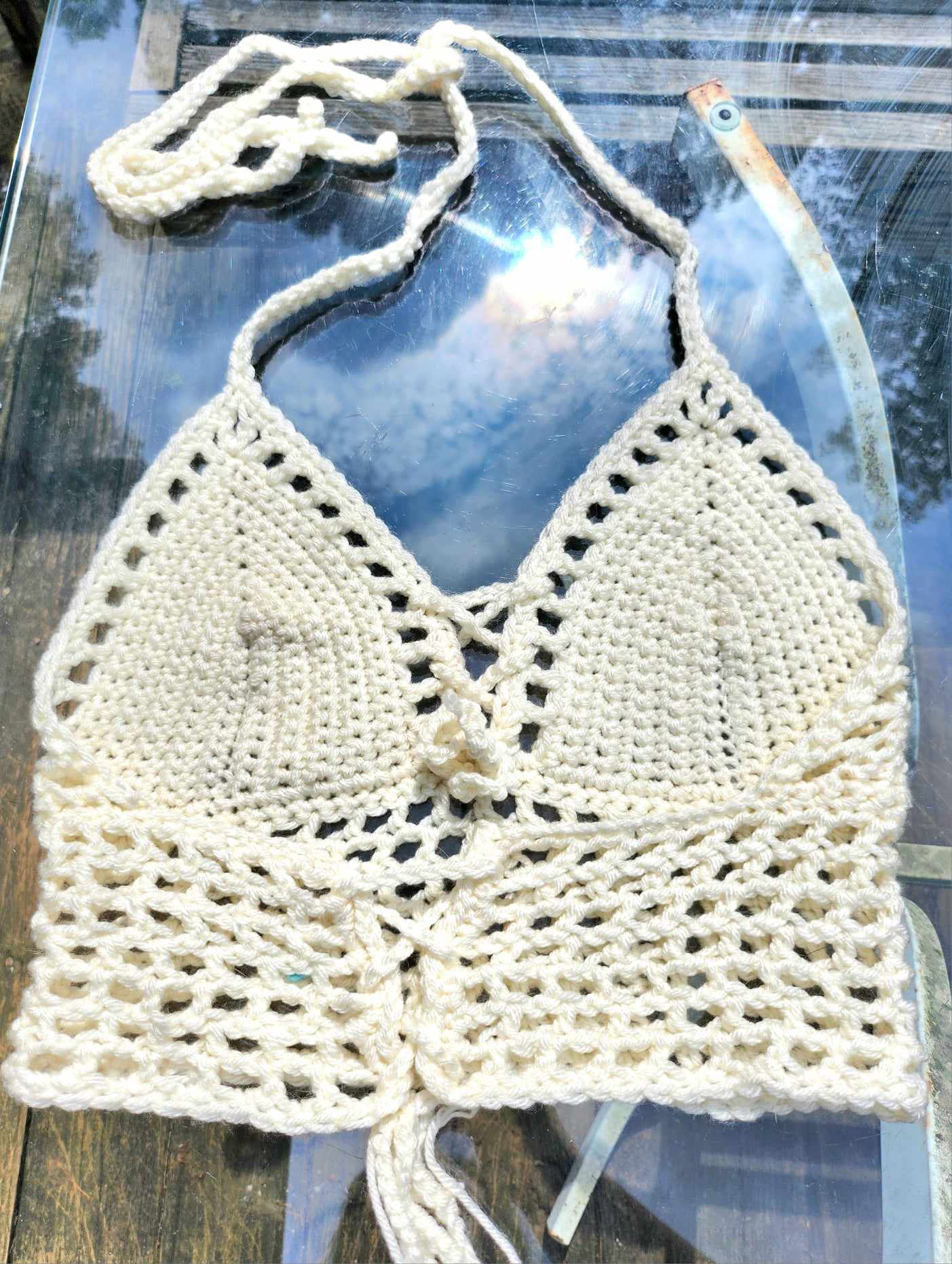 Cloud Drift Crochet Halter Top