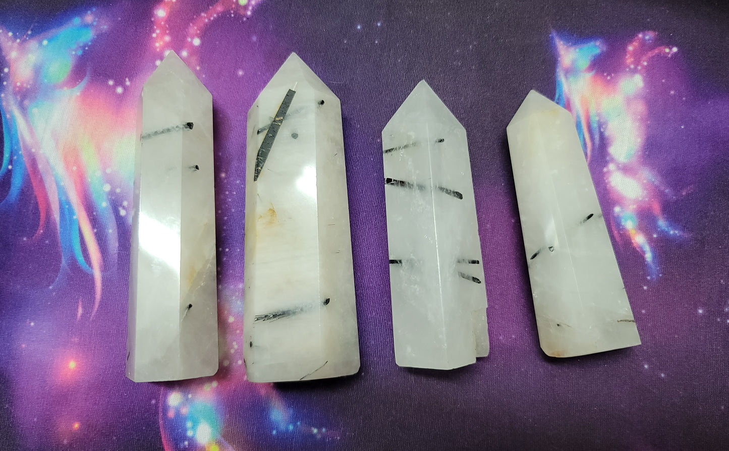 Black Tourmaline in Quartz - Large Tower