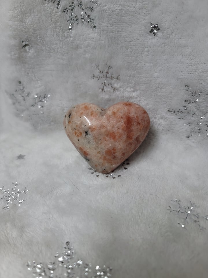 Sunstone Heart Palm Stone
