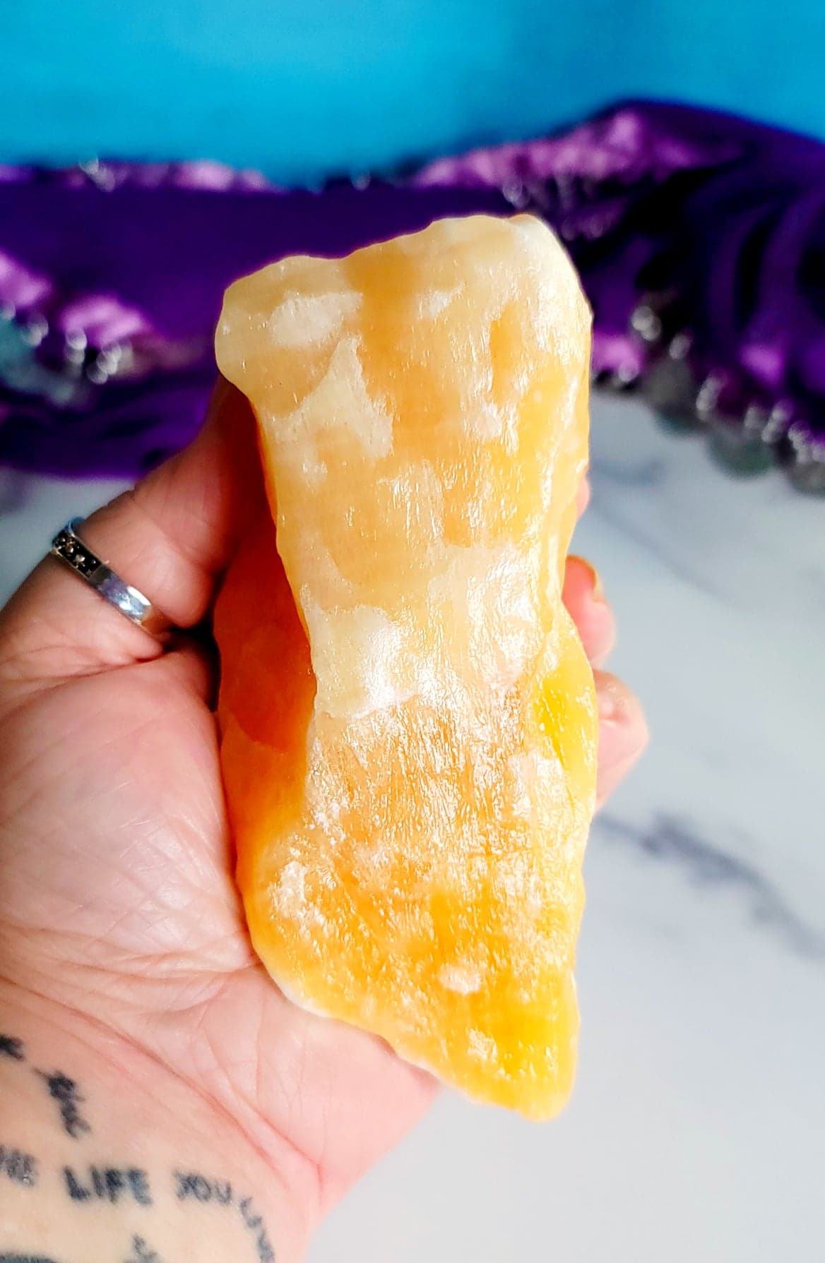 Raw Orange Calcite Chunk