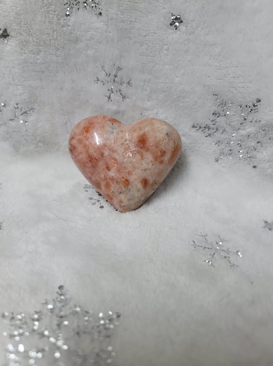 Sunstone Heart Palm Stone