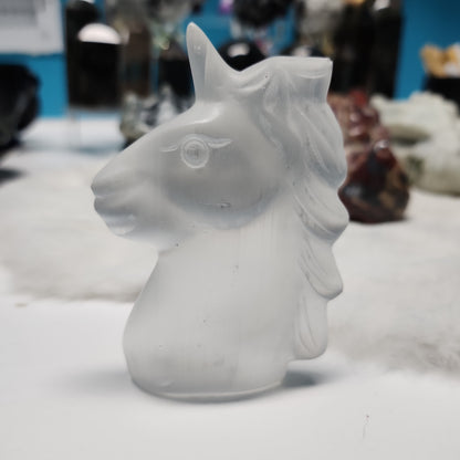 Selenite Unicorn Carving