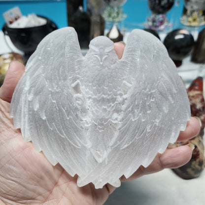 Selenite Eagle Carving