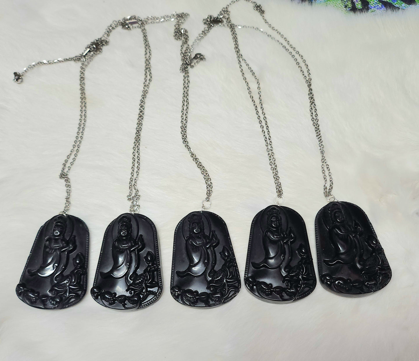 Kuan Yin Obsidian Necklace