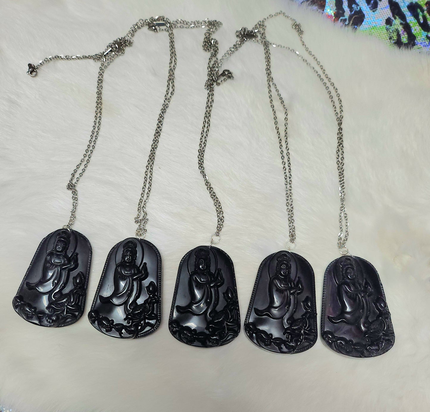 Kuan Yin Obsidian Necklace