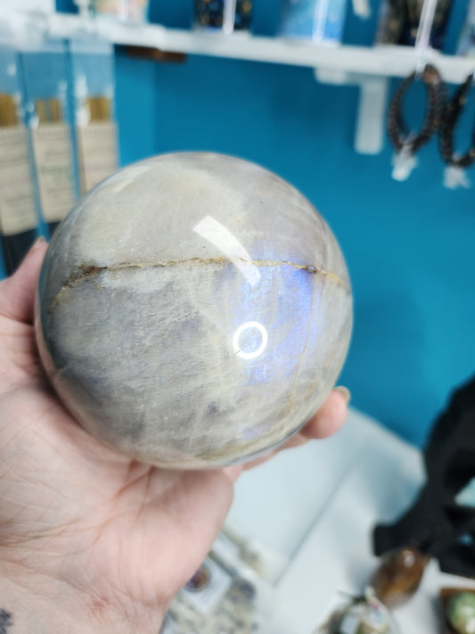 Large Rainbow Moonstone & Sunstone Sphere