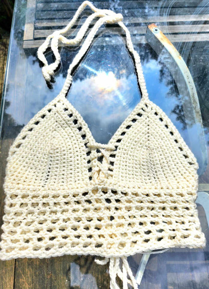 Cloud Drift Crochet Halter Top