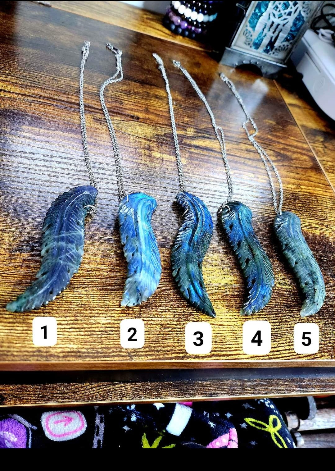 Labradorite Feather Necklaces