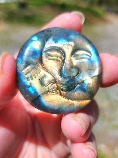 Labradorite Moon & Sun Coins