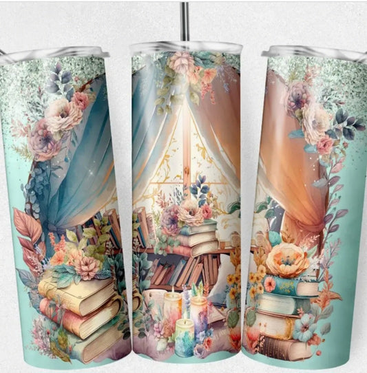 Boho Floral Reading Nook Tumbler