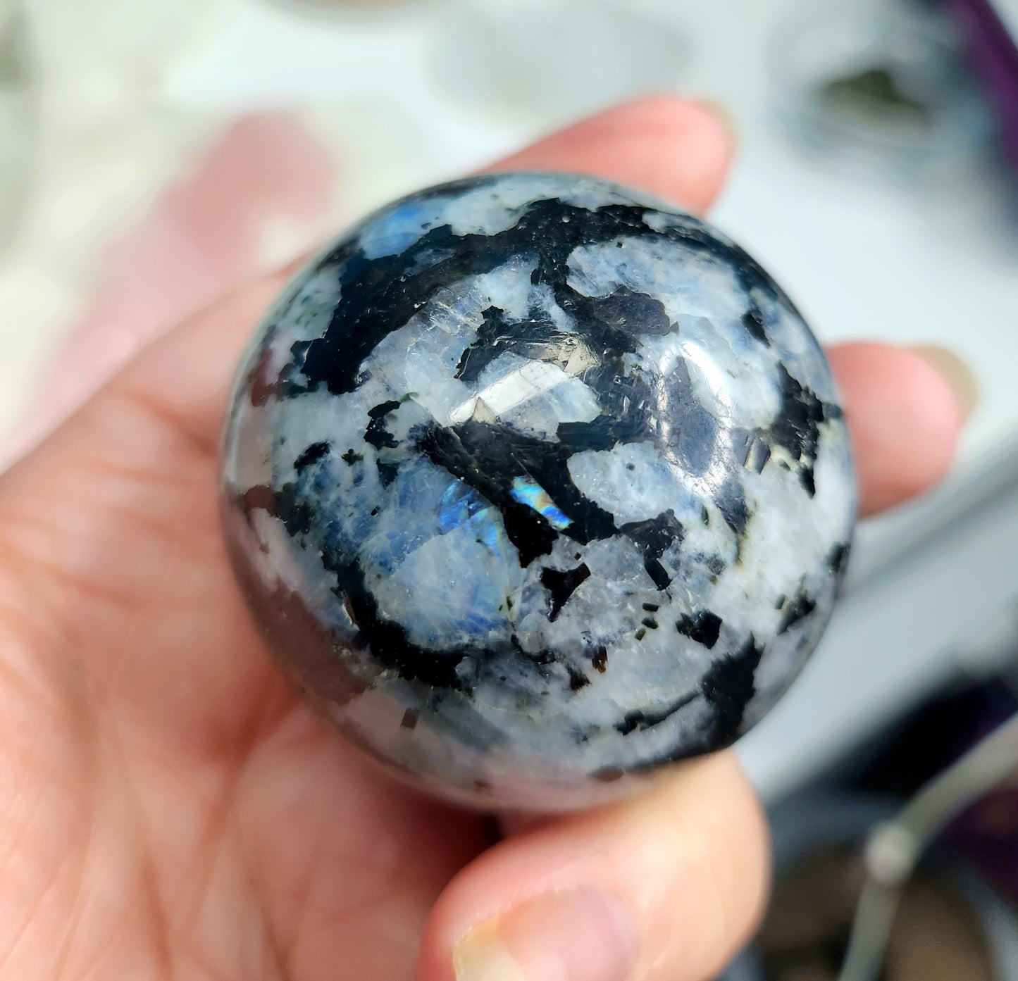 Rainbow Moonstone Spheres