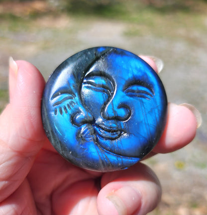 Labradorite Moon & Sun Coins