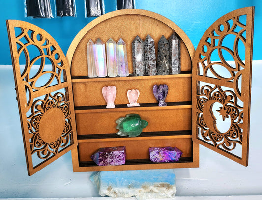 Floating Moon & Sun Crystal Storage Cabinet