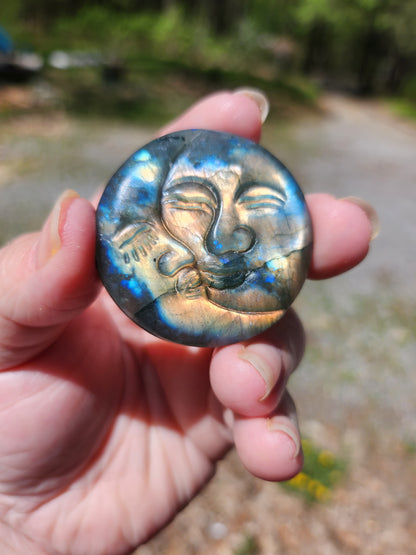 Labradorite Moon & Sun Coins