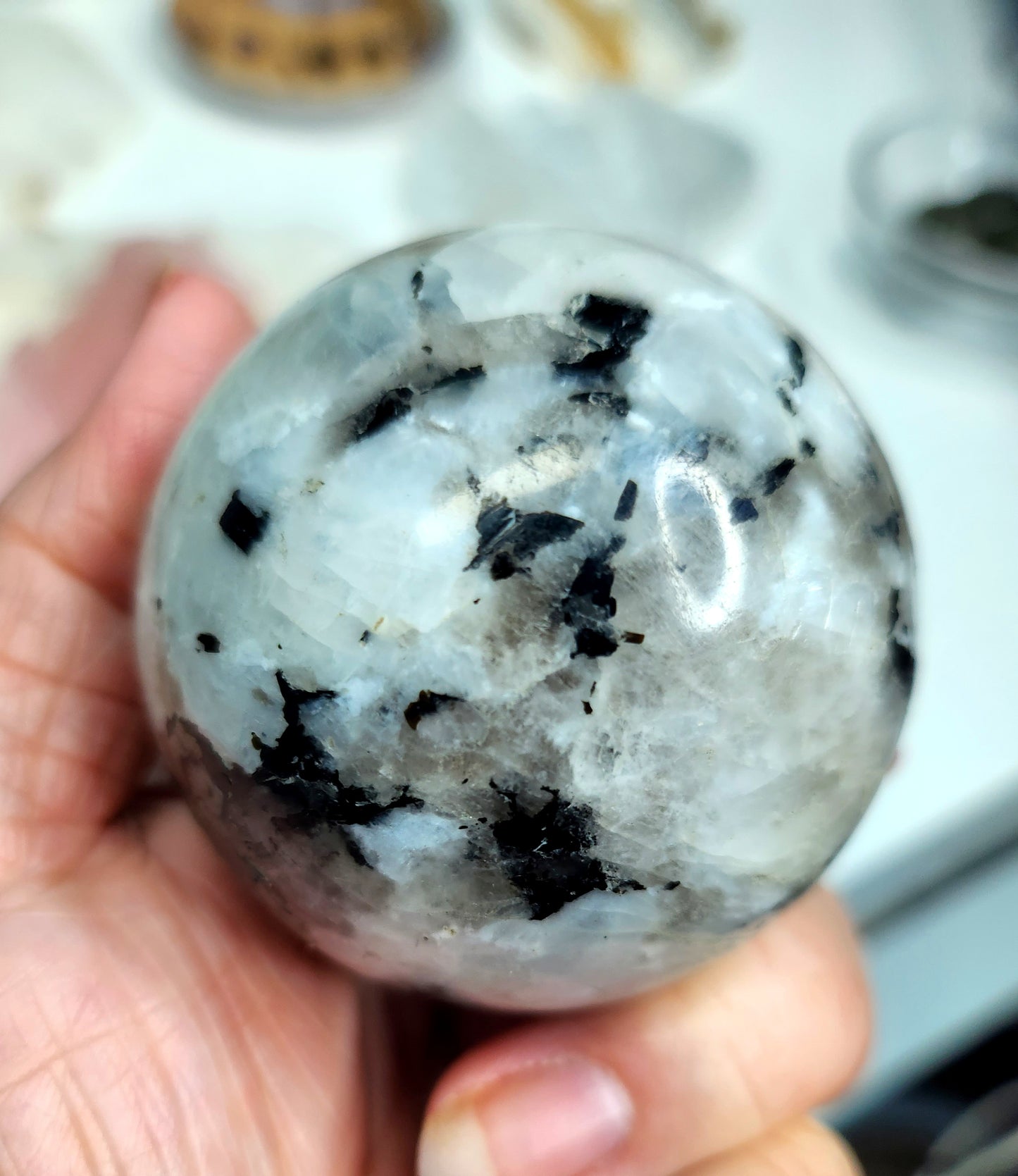 Rainbow Moonstone Spheres