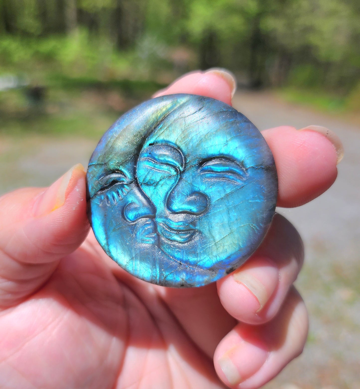 Labradorite Moon & Sun Coins