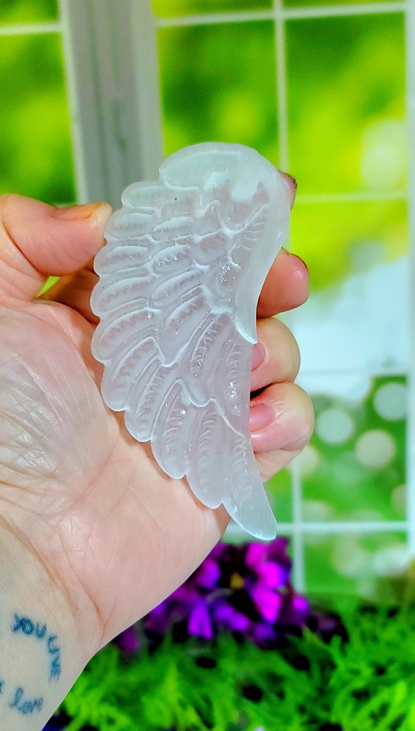 Selenite Angel Wings