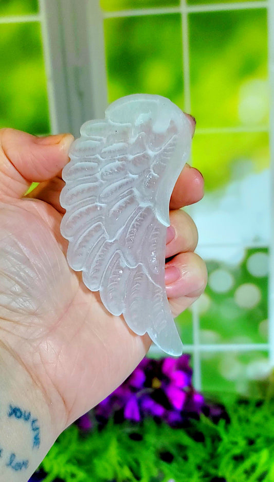 Selenite Angel Wings