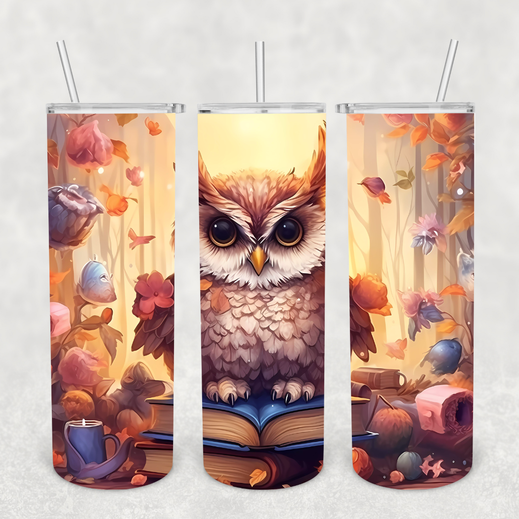 Owl Reading Lover Tumbler