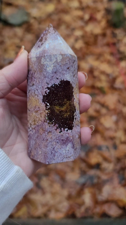 Ocean Jasper Tower with Red Hematite