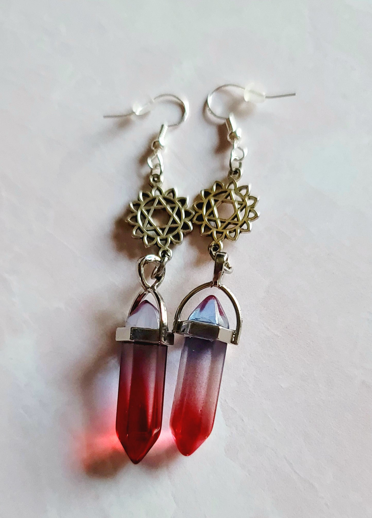 Aura Quartz Crystal Earrings