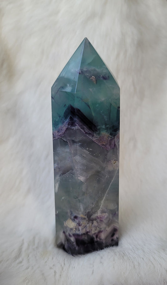 Large Rainbow Fluorite Tower