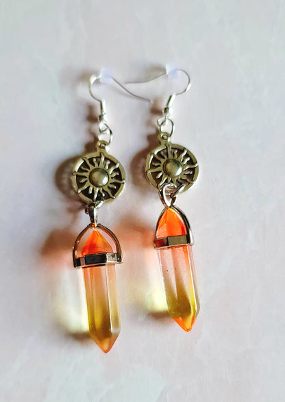 Aura Quartz Crystal Earrings