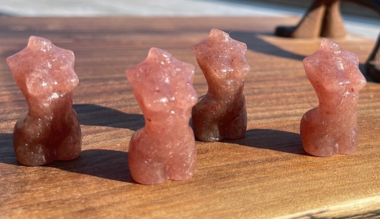 Mini Strawberry Quartz Goddess