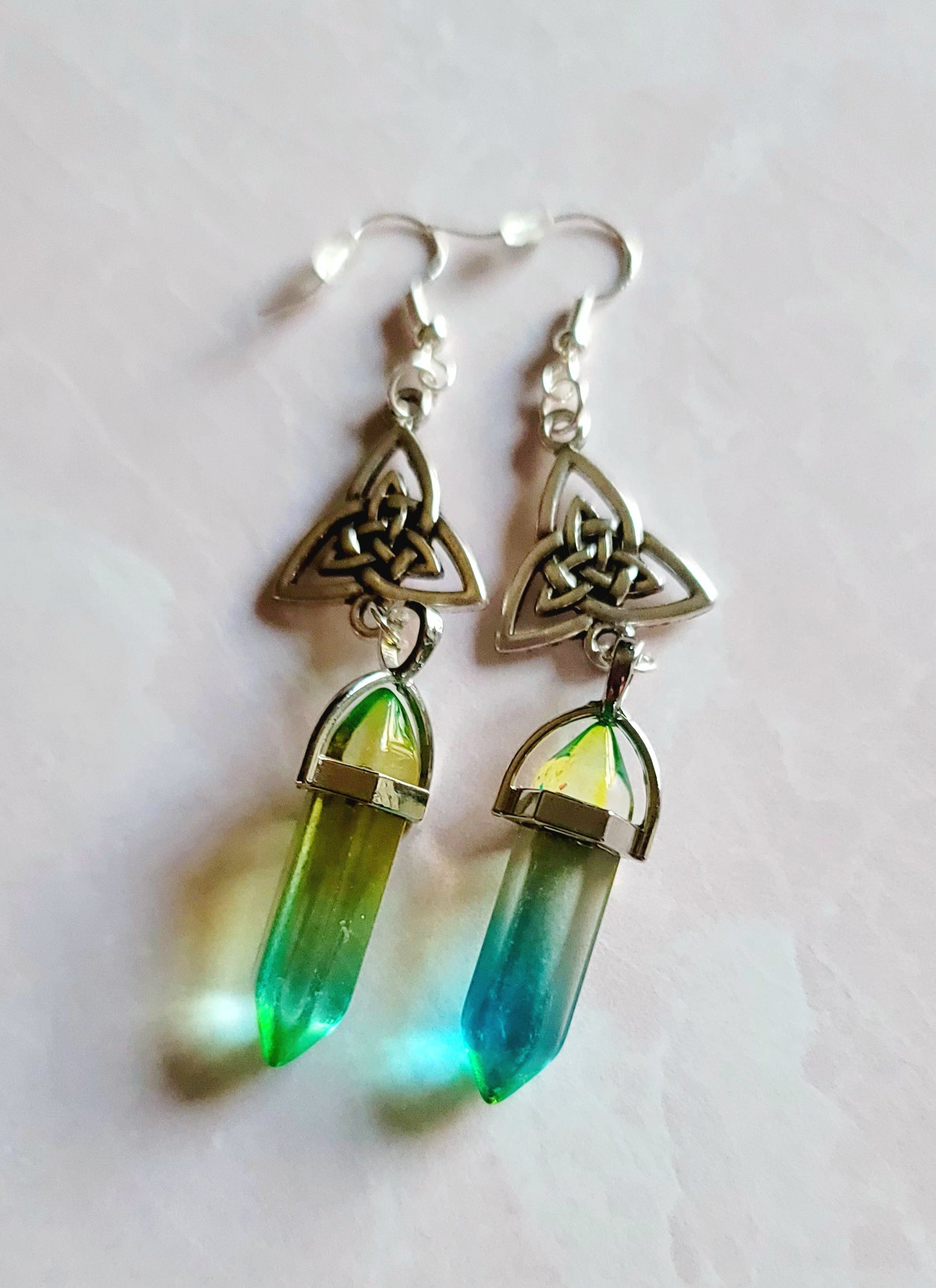 Aura Quartz Crystal Earrings